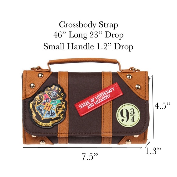 Harry Potter Hogwarts School Trunk Clutch Handbag Crossbody - Picture 16 of 16